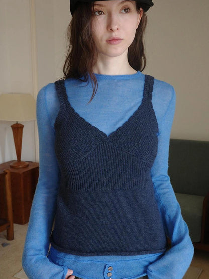 DKZ OFFICIAL V-Neck Wool Blend Layering Vest