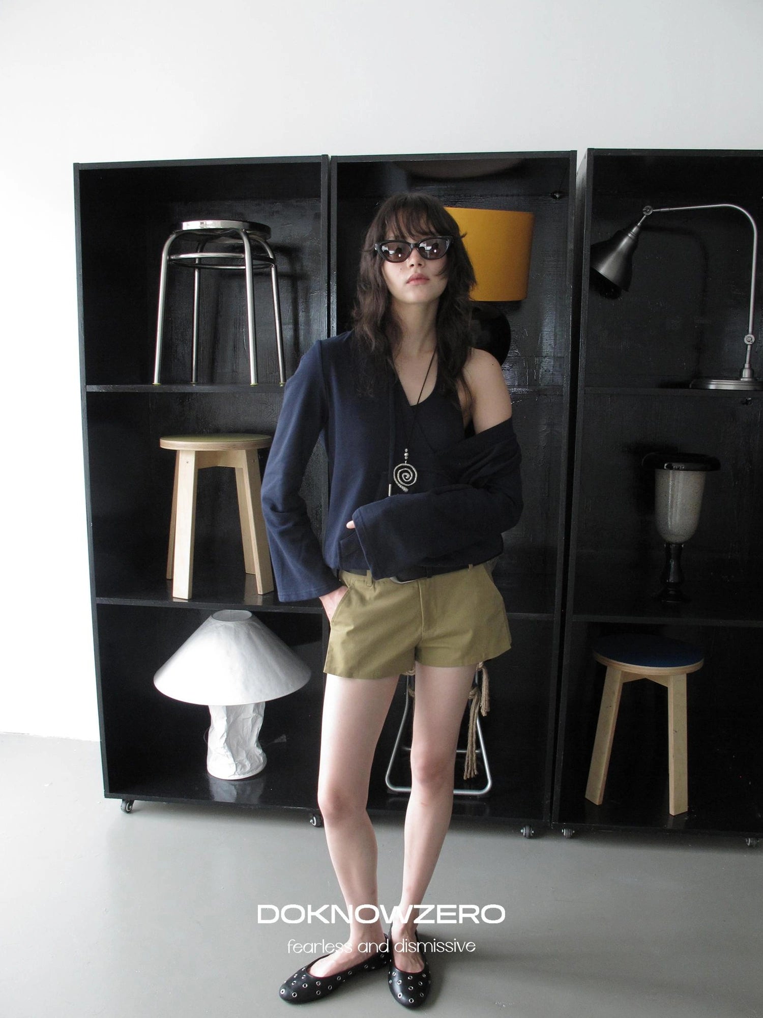 DKZ OFFICIAL V-neck Layered Sweatshirt With Attached Necklace