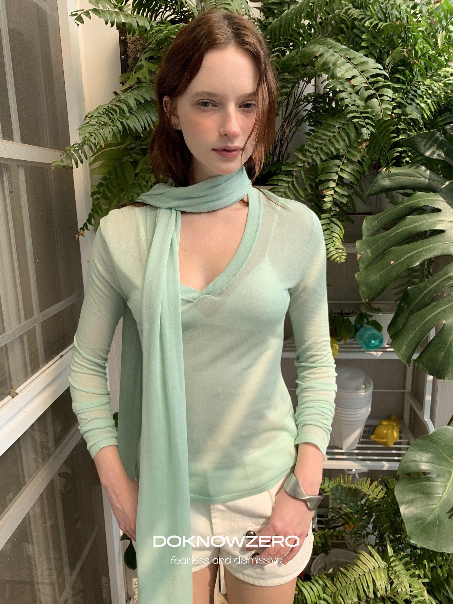 DKZ OFFICIAL V-neck Uv Protection Soft Lightweight Casual Women&