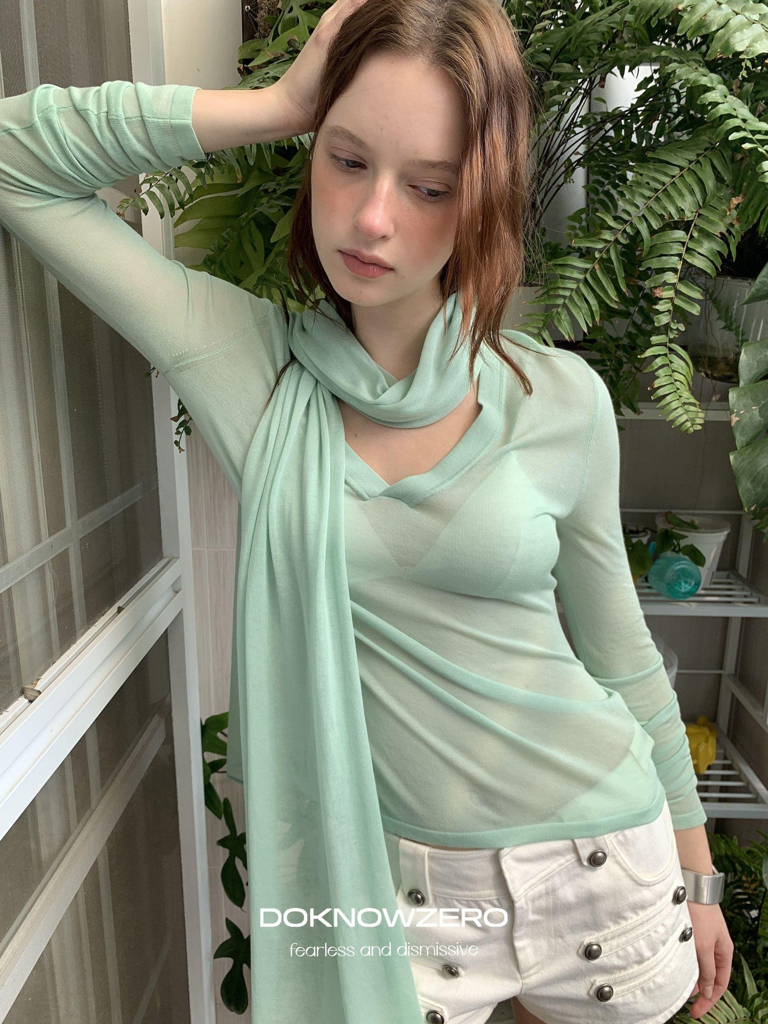 DKZ OFFICIAL V-neck Uv Protection Soft Lightweight Casual Women&