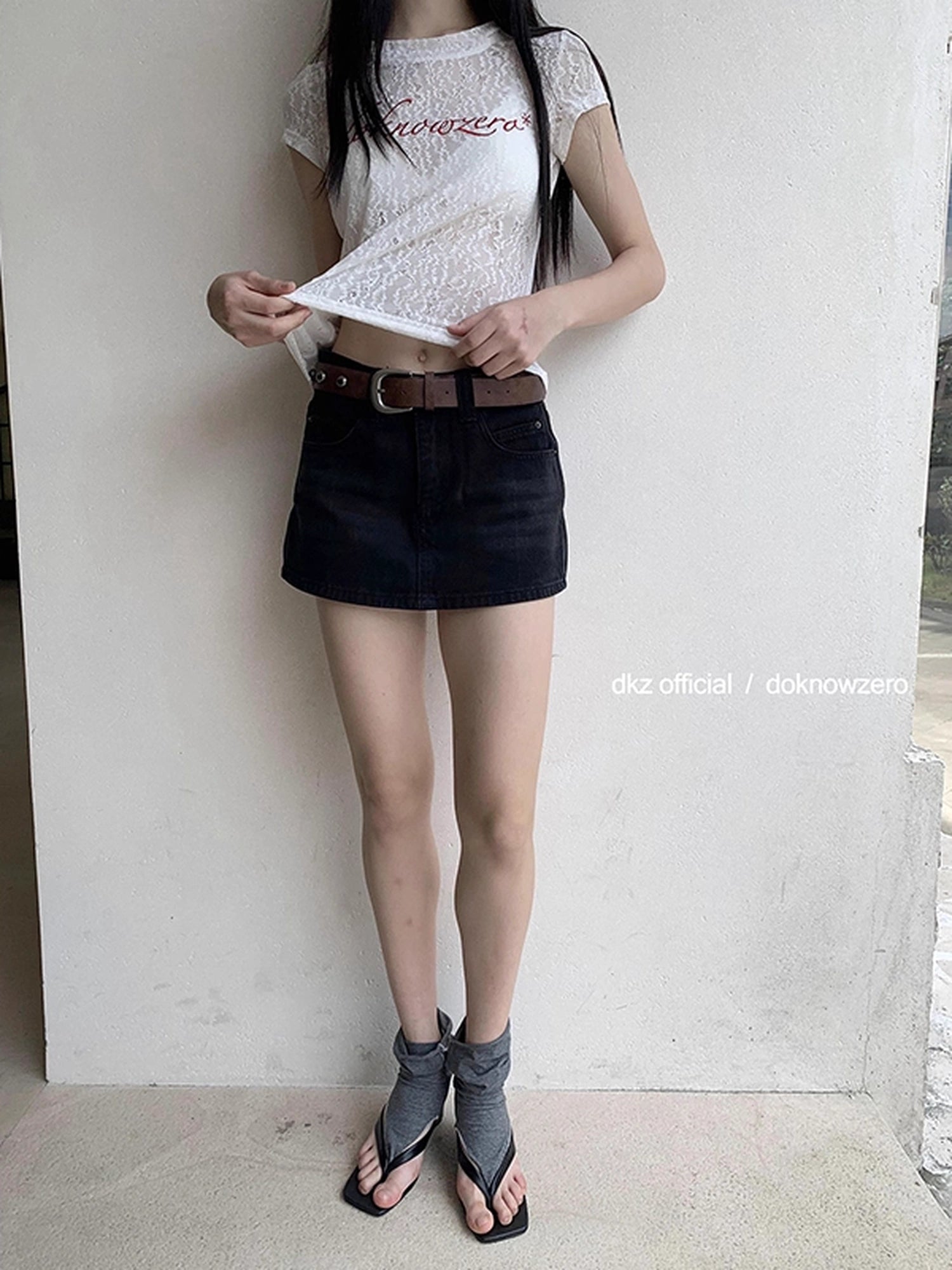 DKZ_OFFICIAL_Vintage_Black_Denim_Skort_Summer_A_Line_Anti_Peek_Short_Skirt_MISSTT