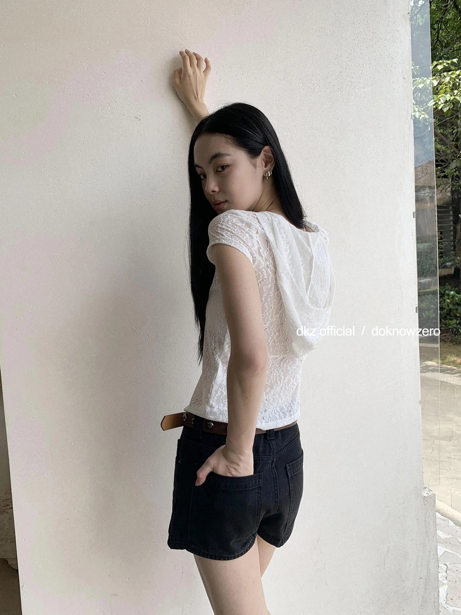DKZ OFFICIAL Vintage Black Denim Skort Summer A Line Anti Peek Short Skirt