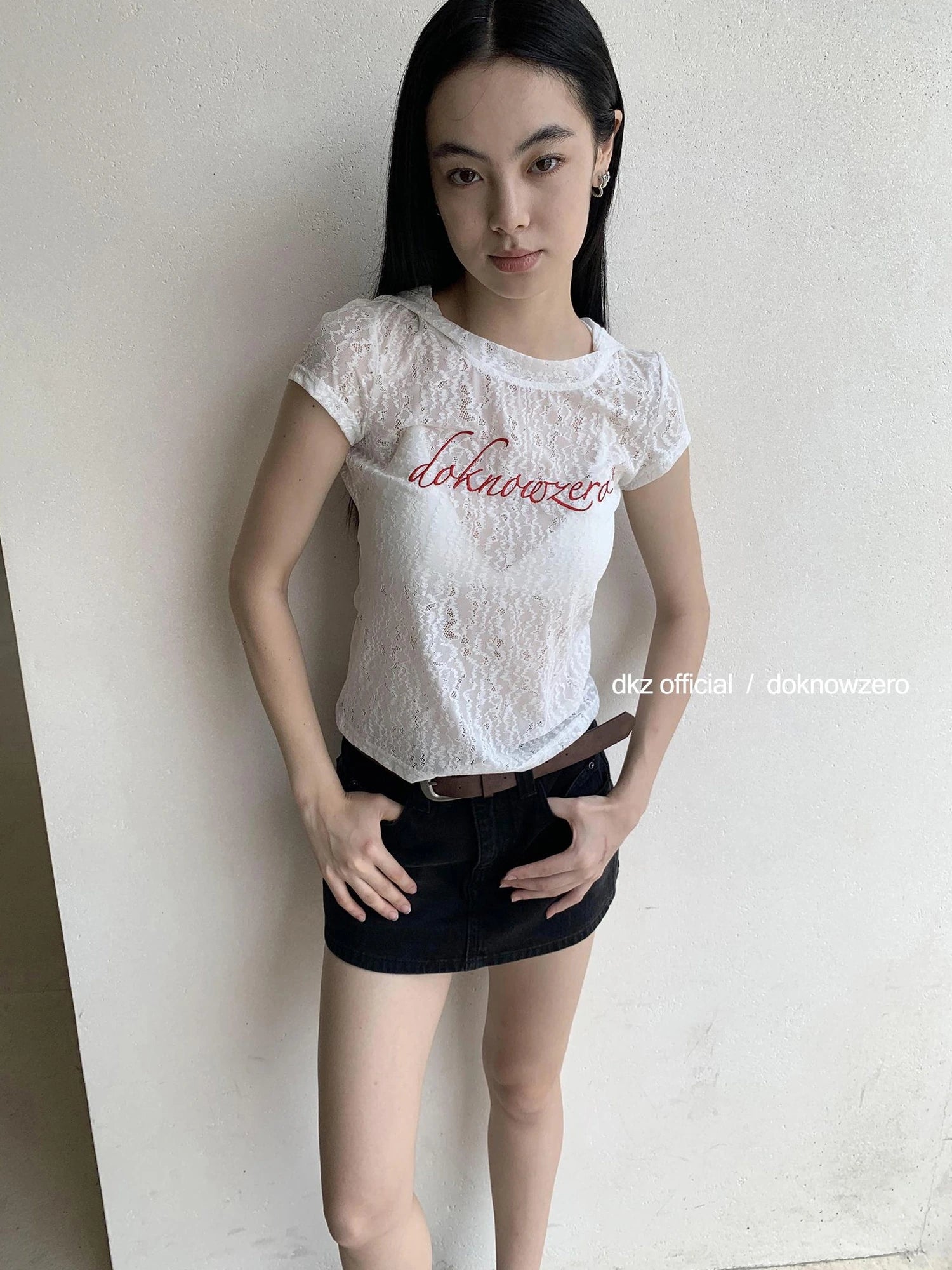 DKZ OFFICIAL Vintage Black Denim Skort Summer A Line Anti Peek Short Skirt