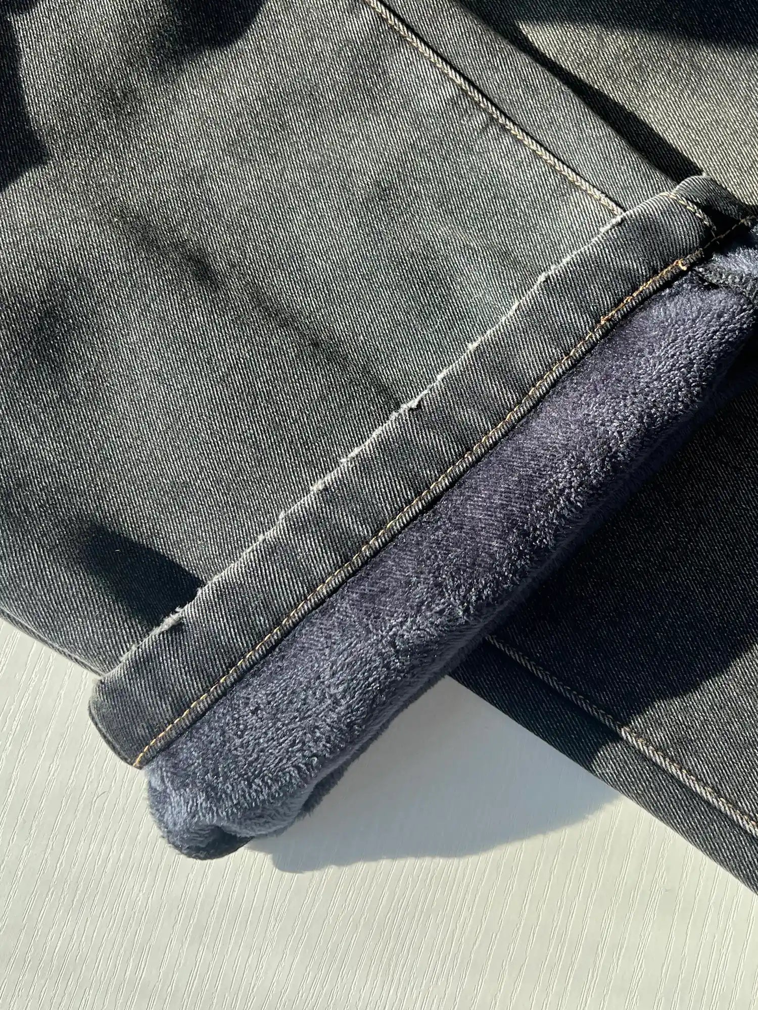 DKZ OFFICIAL Vintage Black Washed Flared Fleece Lined Jeans