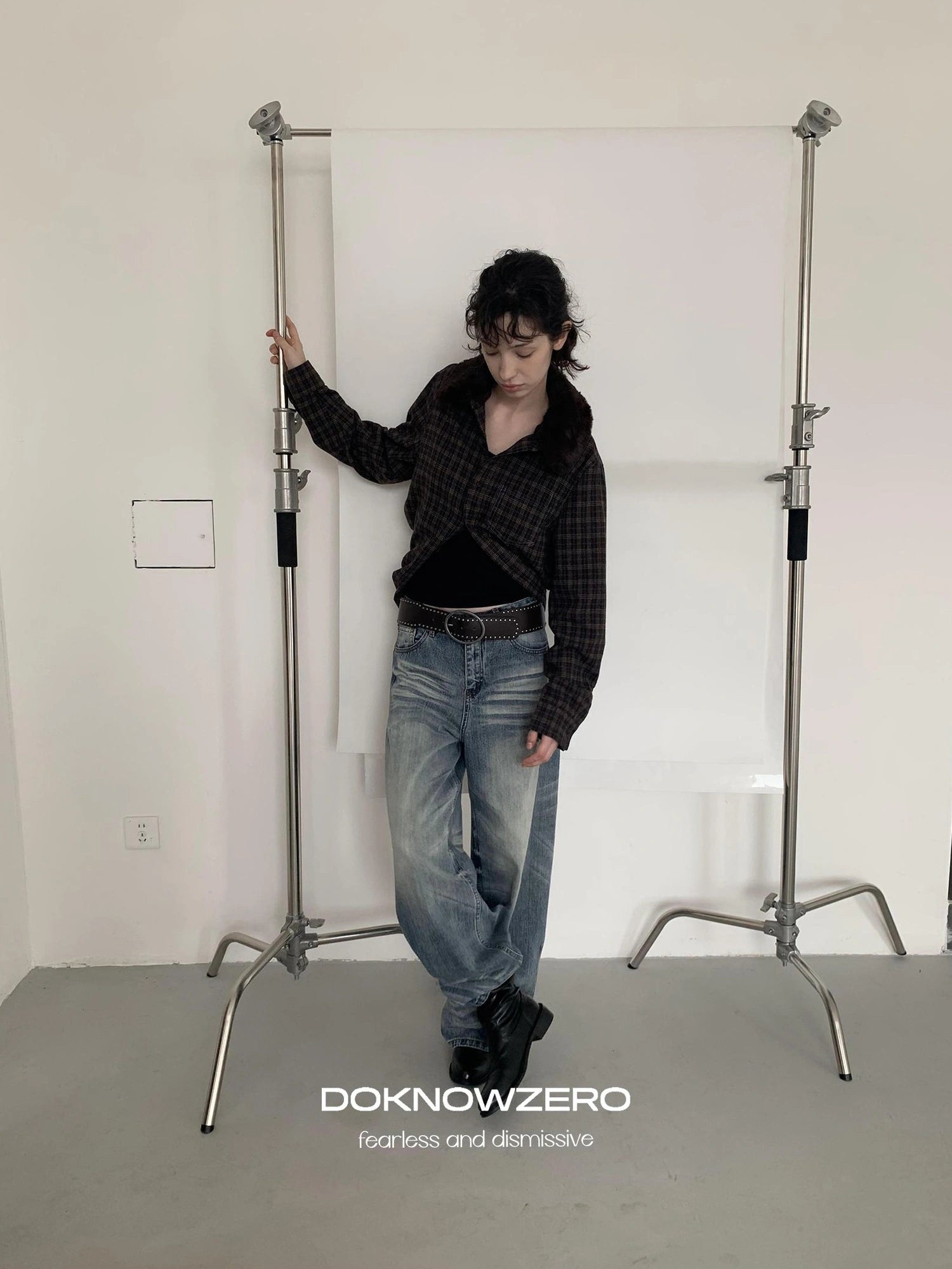 DKZ OFFICIAL Vintage Blue Washed Wide Leg Denim Pants