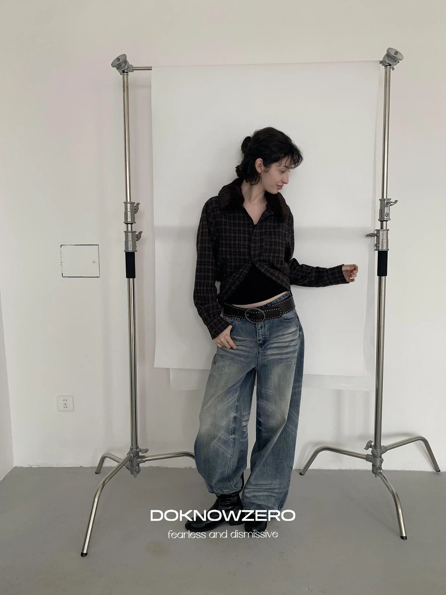 DKZ OFFICIAL Vintage Blue Washed Wide Leg Denim Pants