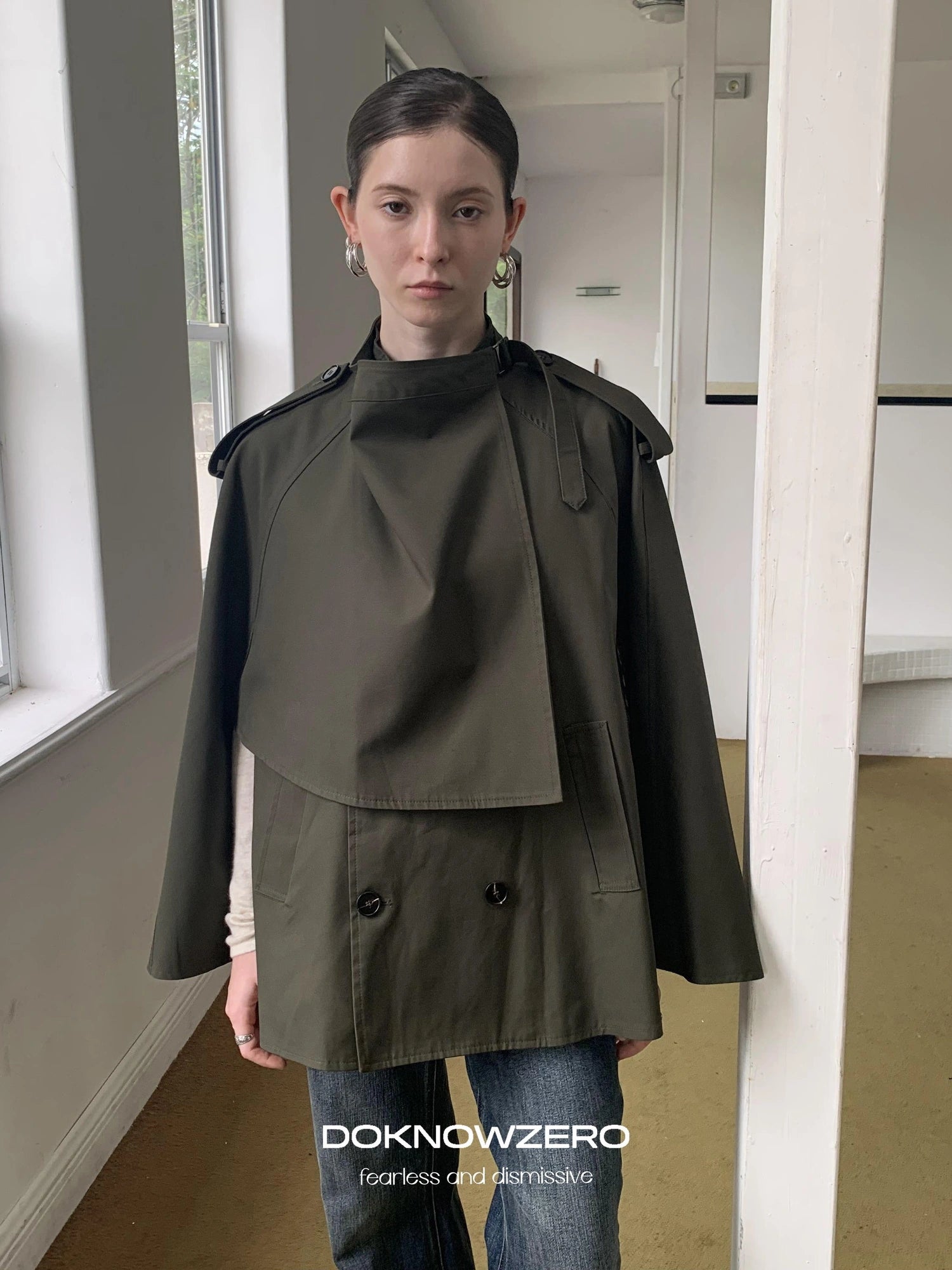 DKZ OFFICIAL Vintage British Style Cape Coat