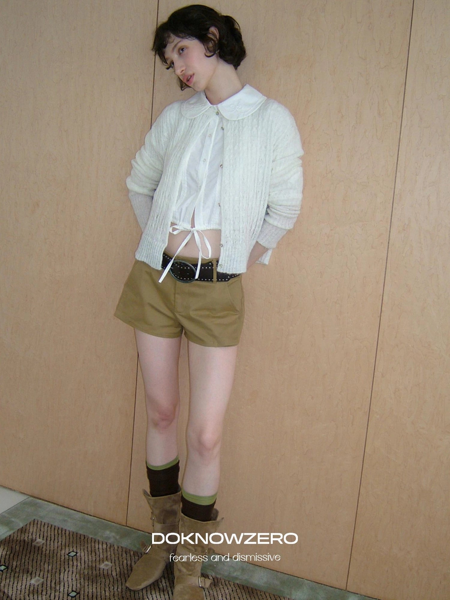 DKZ OFFICIAL Vintage Cable Knit Open Front Cardigan