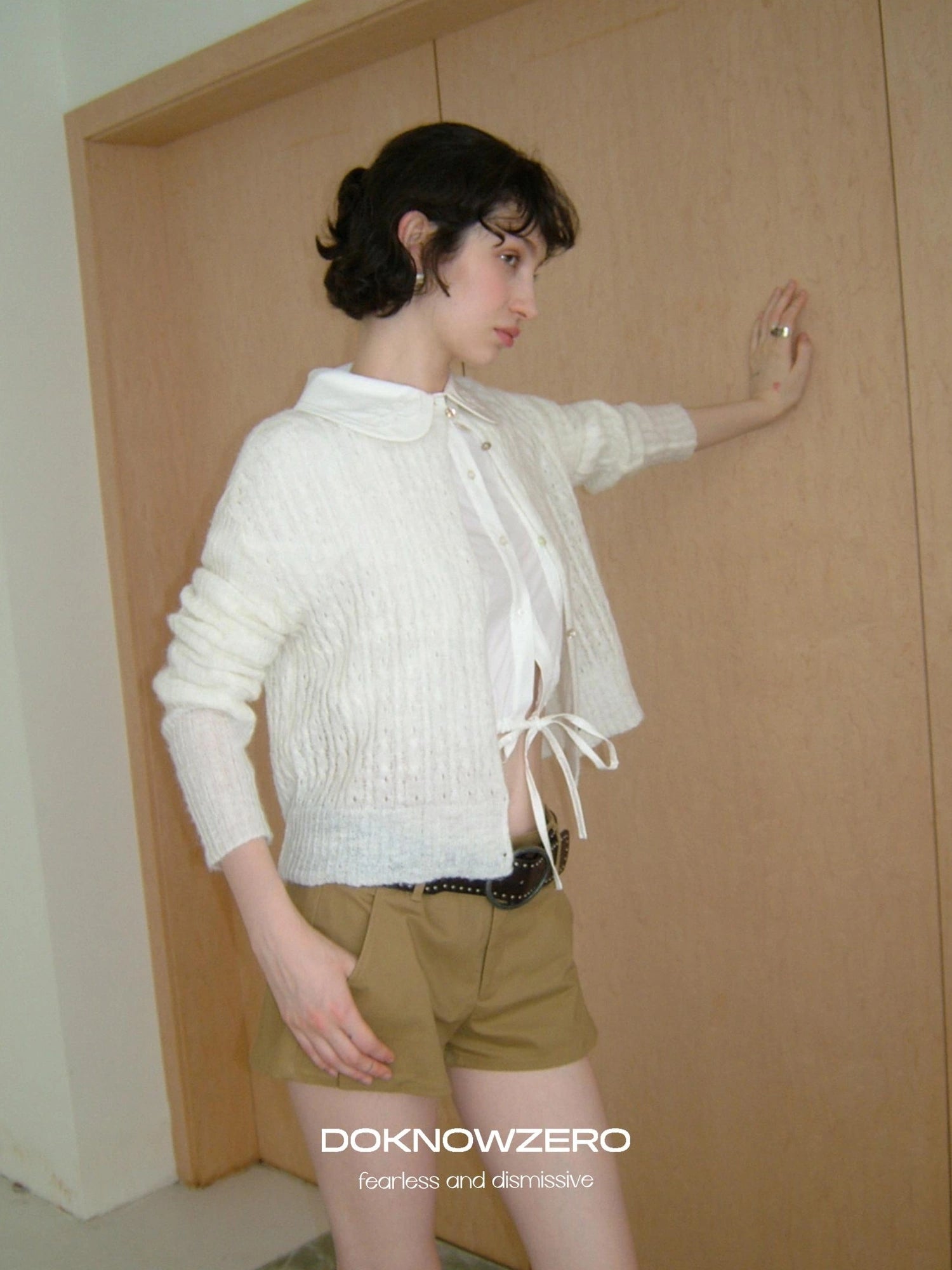 DKZ OFFICIAL Vintage Cable Knit Open Front Cardigan