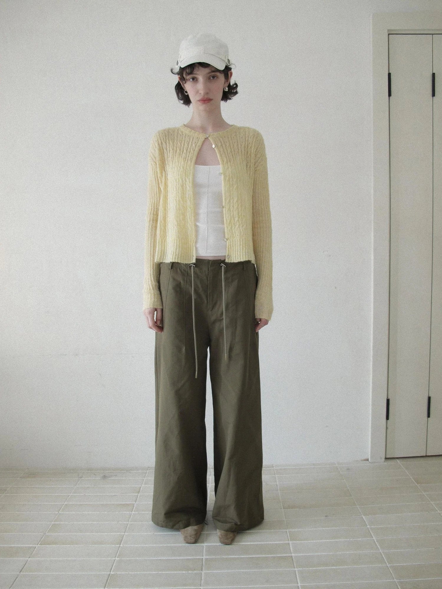 DKZ OFFICIAL Vintage Cable Knit Open Front Cardigan