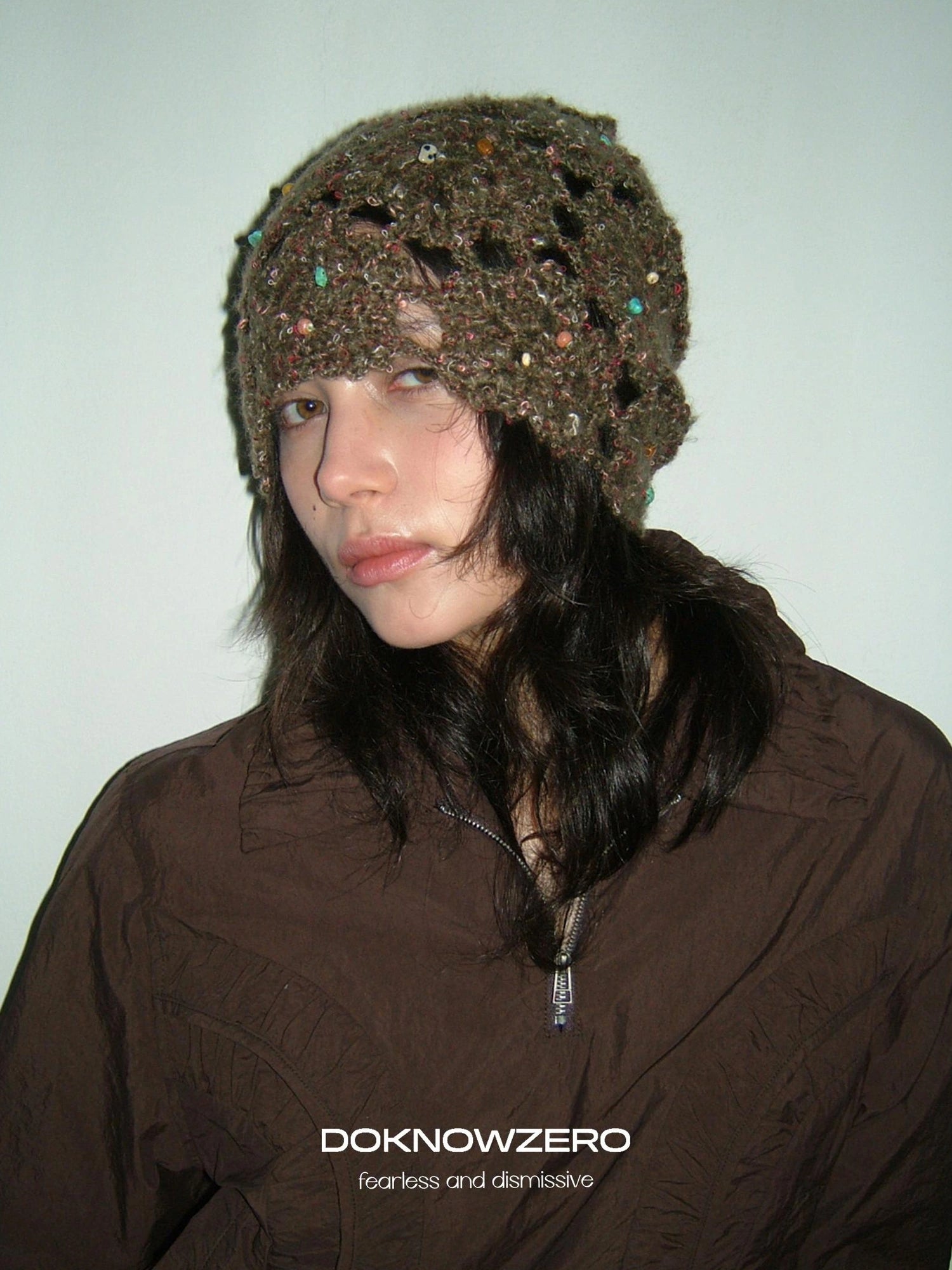 DKZ OFFICIAL Vintage Crochet Green Beanie
