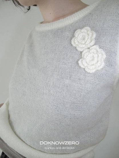 DKZ OFFICIAL Vintage Crochet Knit Vest For Women
