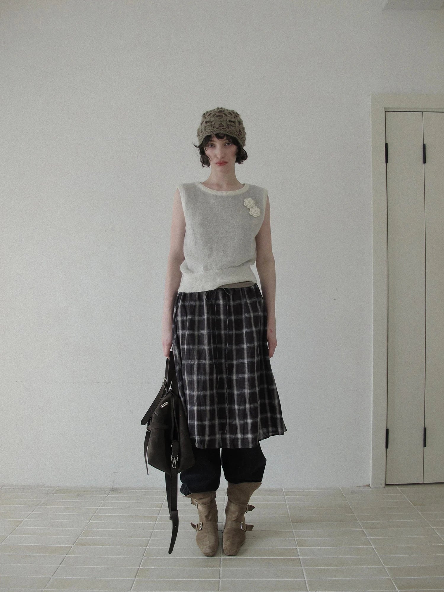 DKZ OFFICIAL Vintage Crochet Knit Vest For Women