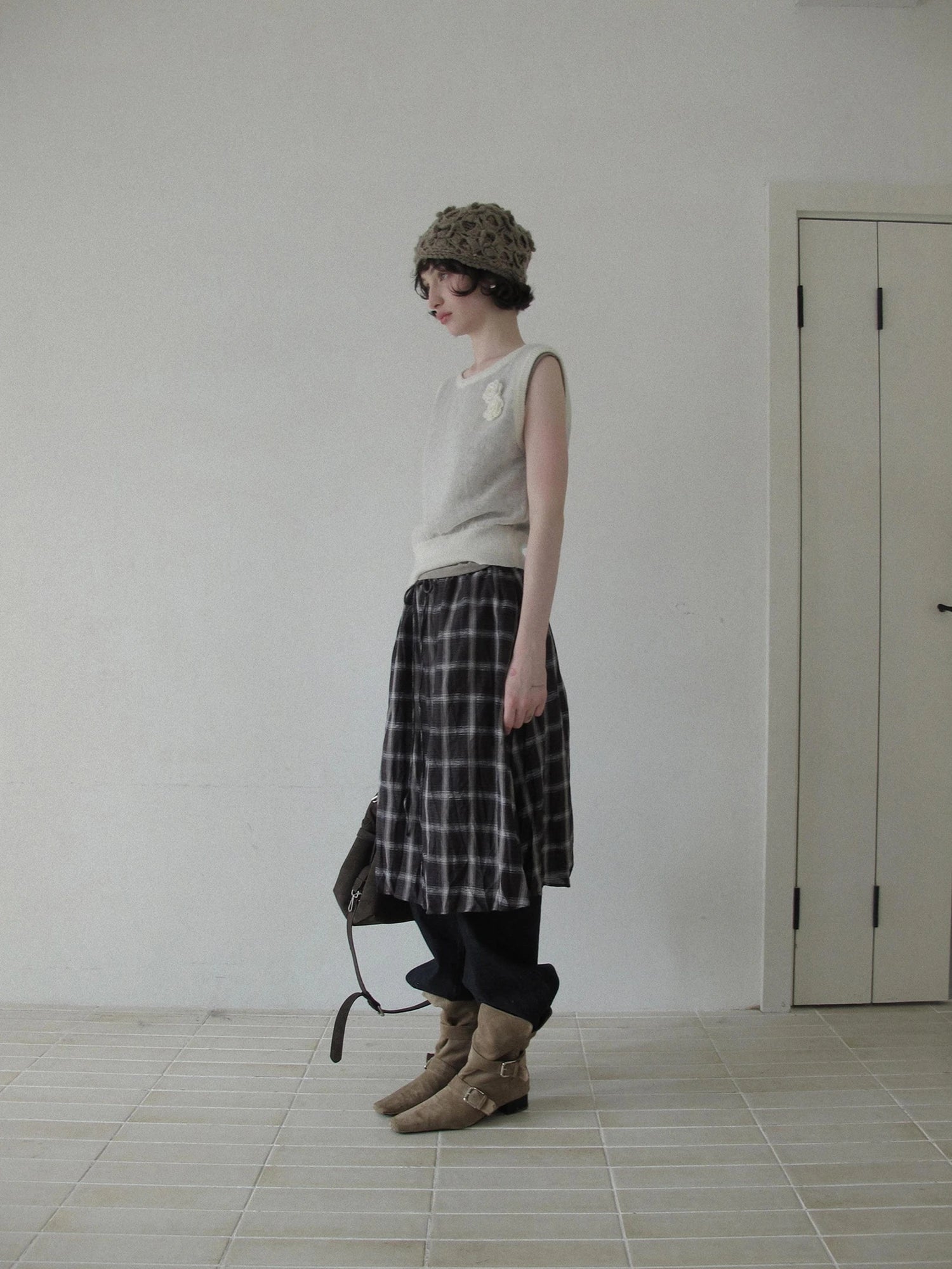 DKZ OFFICIAL Vintage Crochet Knit Vest For Women