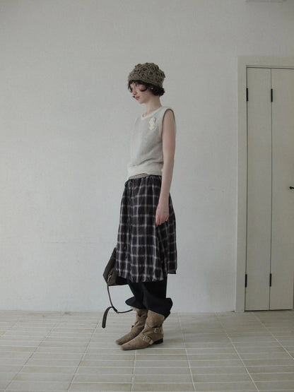 DKZ OFFICIAL Vintage Crochet Knit Vest For Women