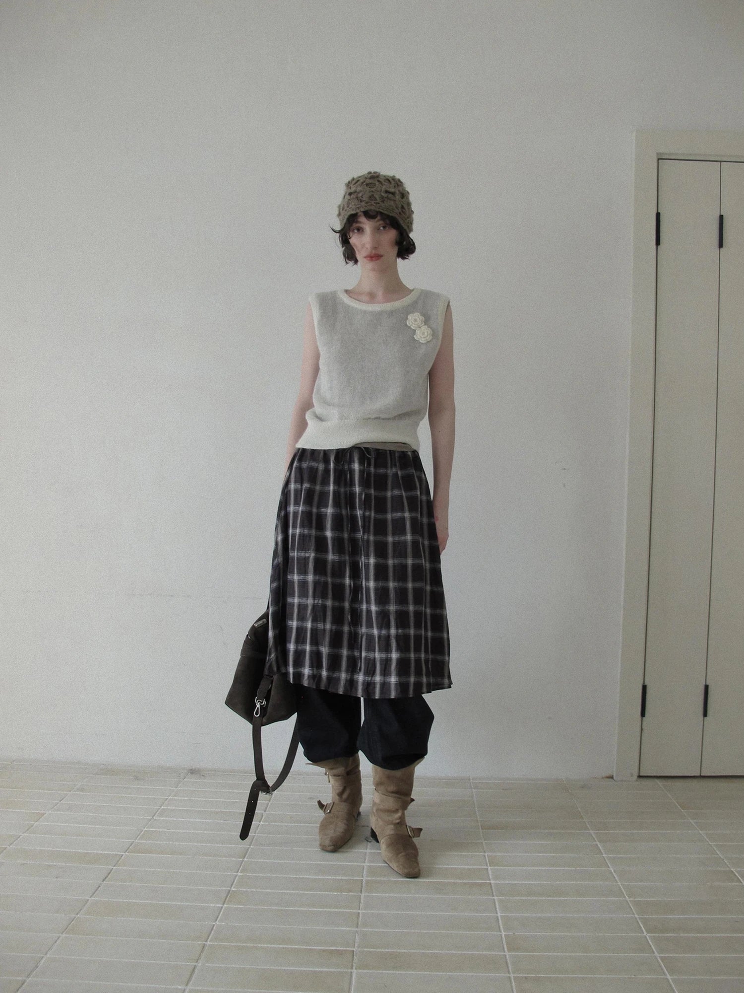 DKZ OFFICIAL Vintage Crochet Knit Vest For Women