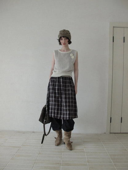 DKZ OFFICIAL Vintage Crochet Knit Vest For Women