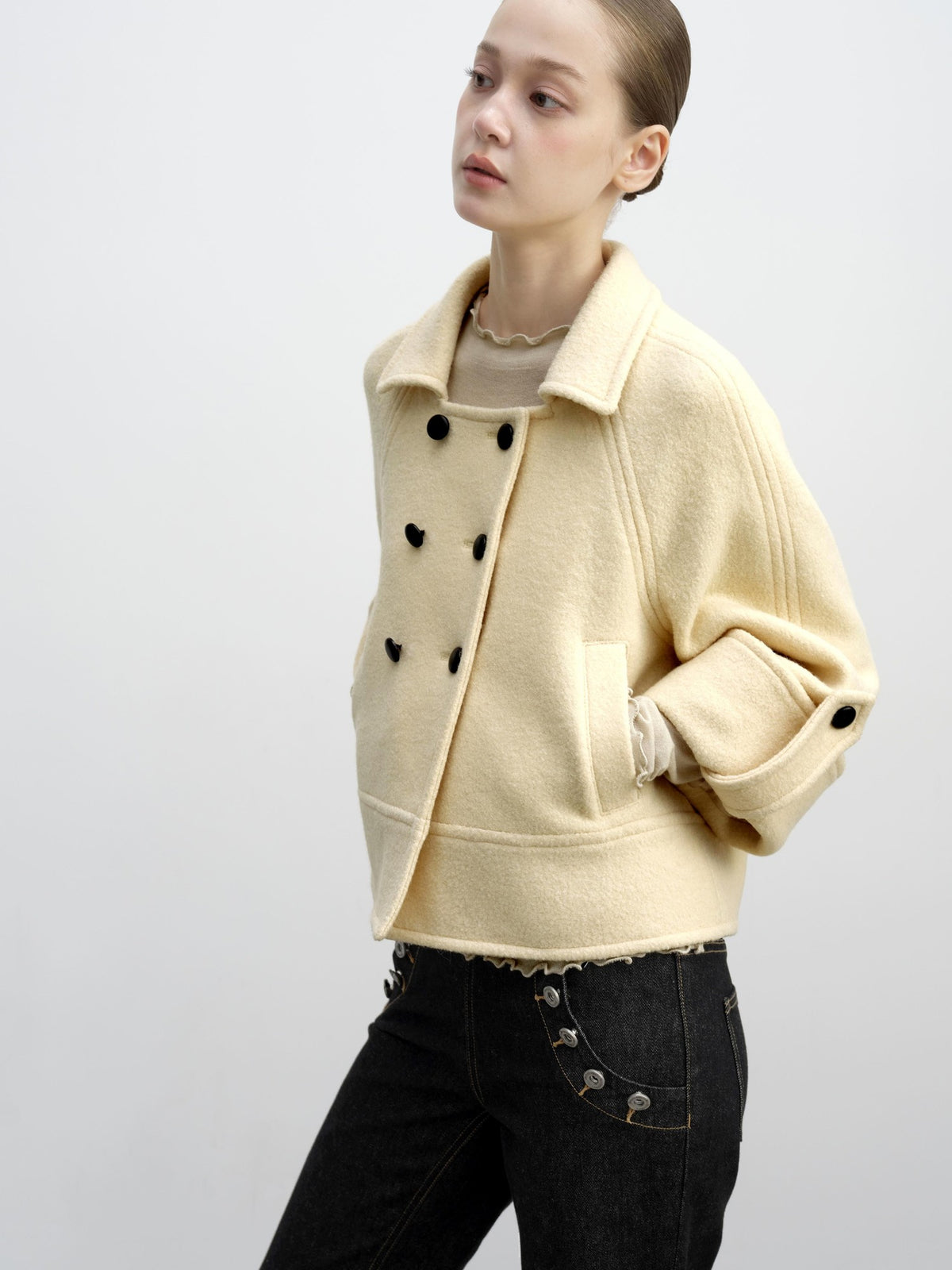 DKZ OFFICIAL Vintage Double Breasted 90% Wool Women&