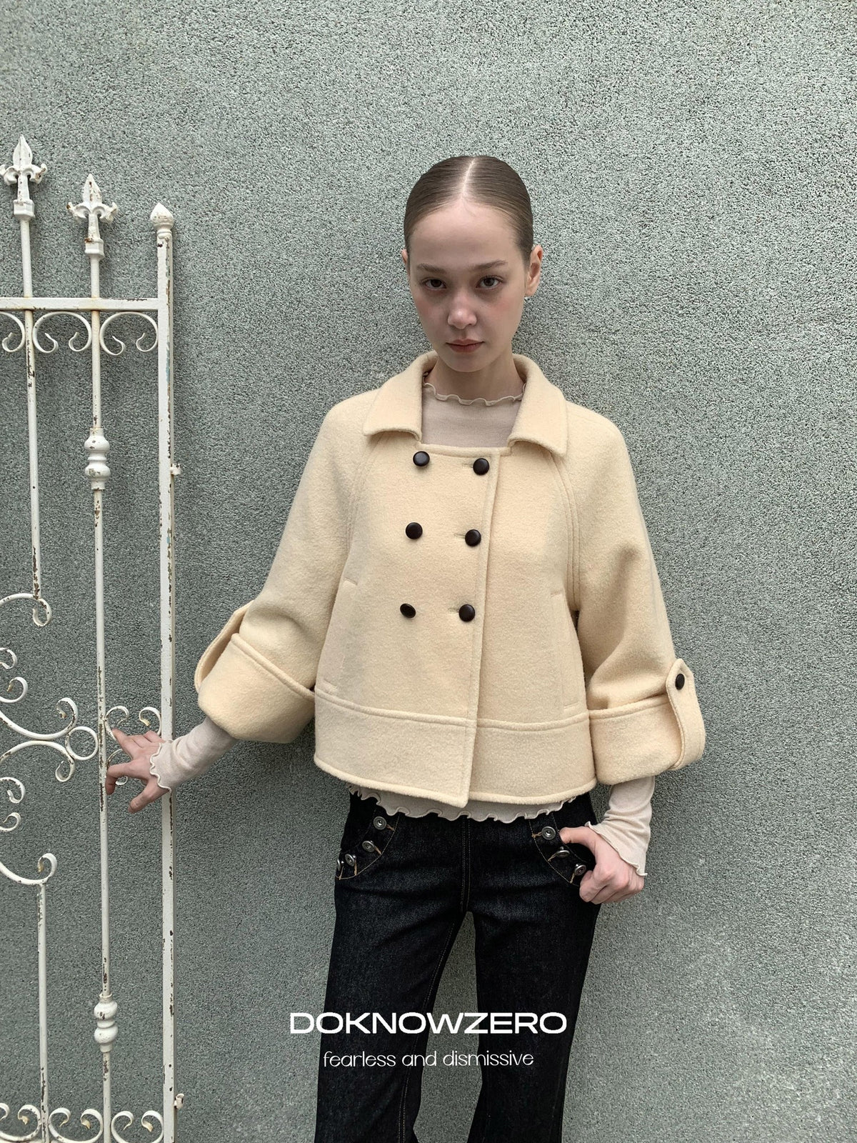 DKZ OFFICIAL Vintage Double Breasted 90% Wool Women&