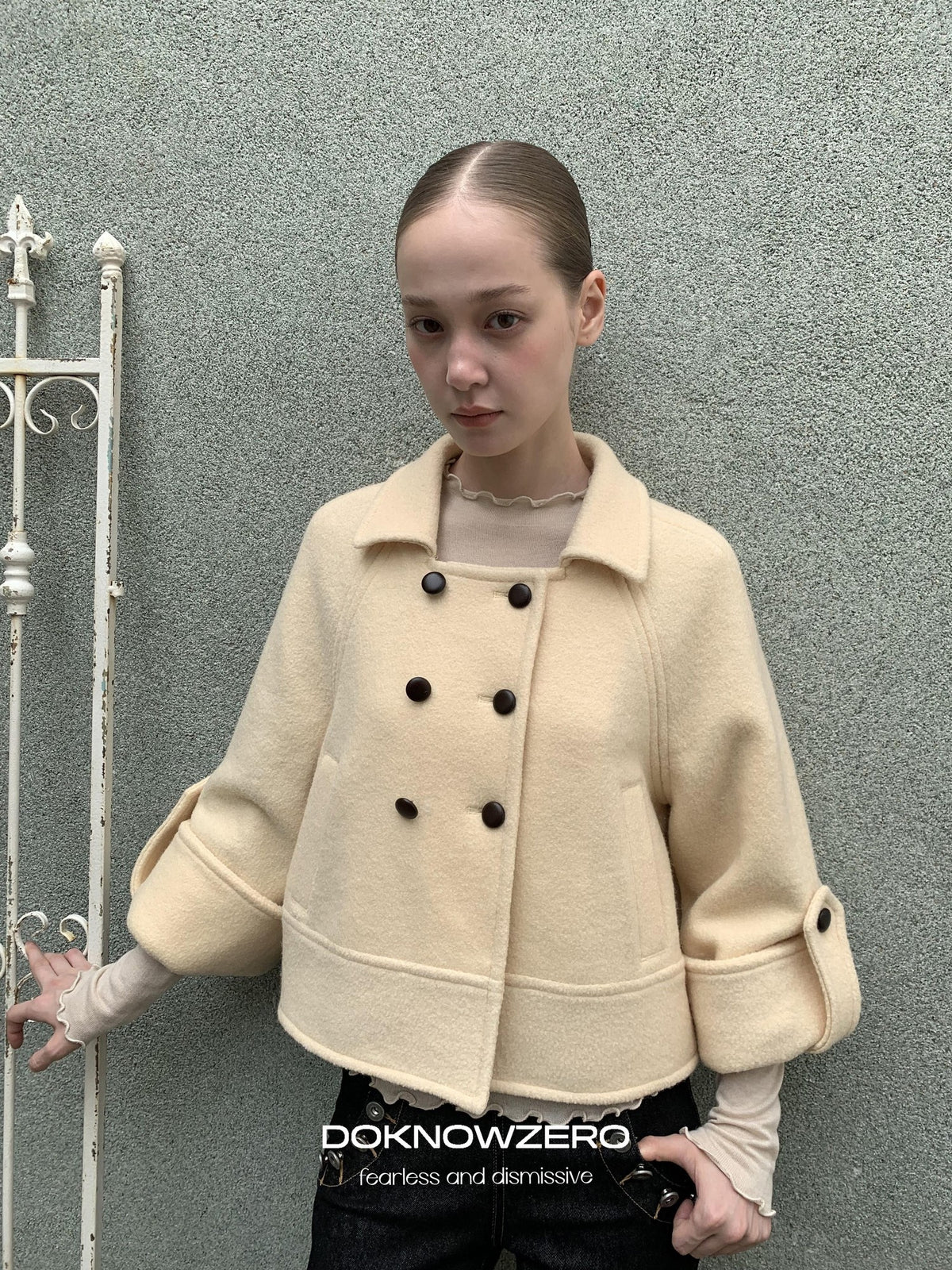 DKZ OFFICIAL Vintage Double Breasted 90% Wool Women&