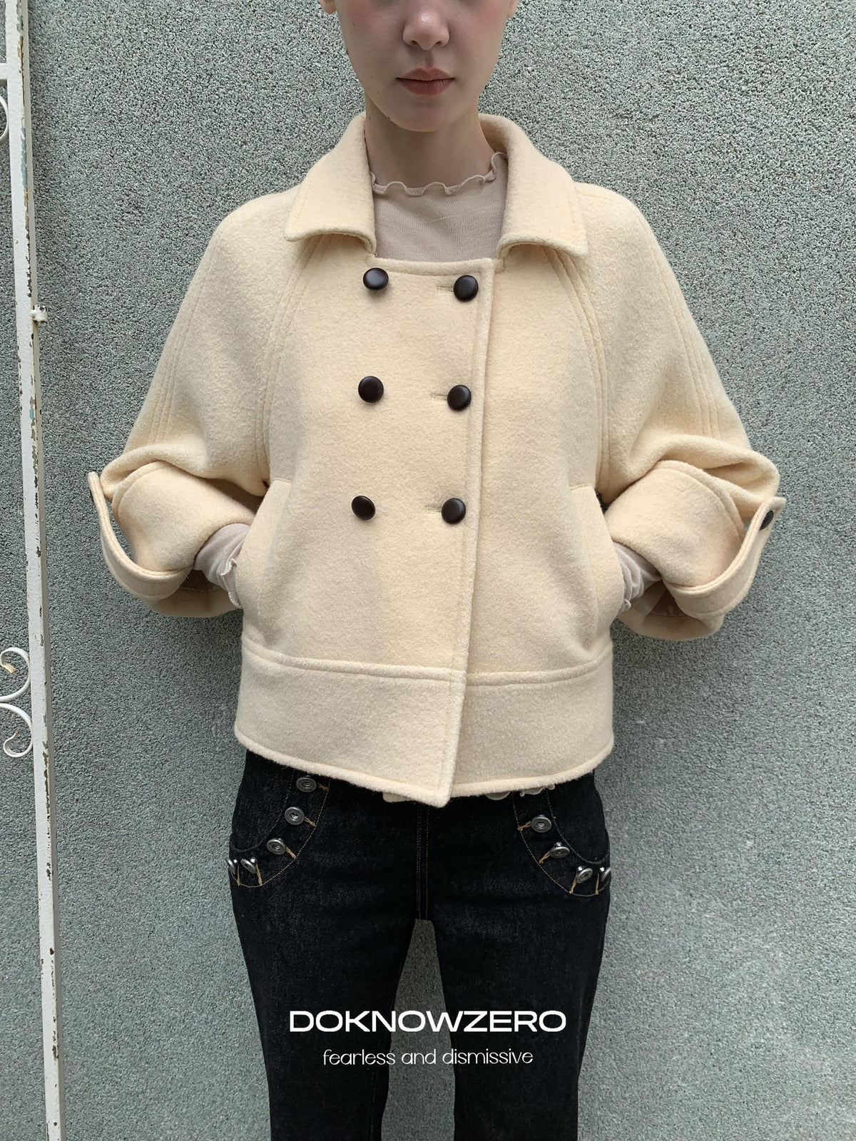 DKZ OFFICIAL Vintage Double Breasted 90% Wool Women&