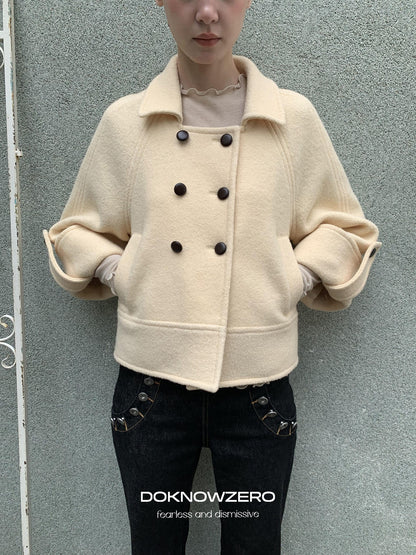 DKZ OFFICIAL Vintage Double Breasted 90% Wool Women&