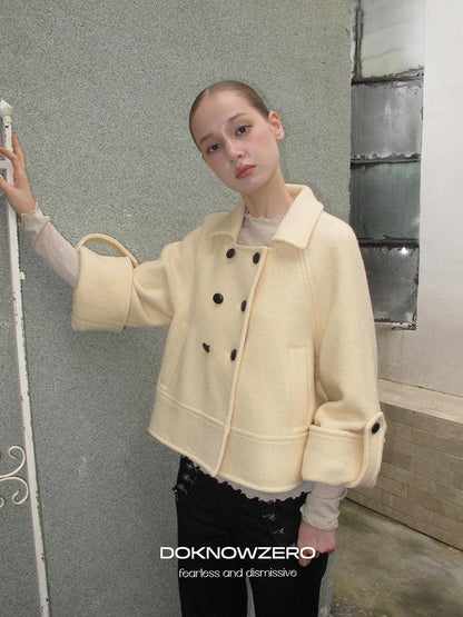 DKZ OFFICIAL Vintage Double Breasted 90% Wool Women&