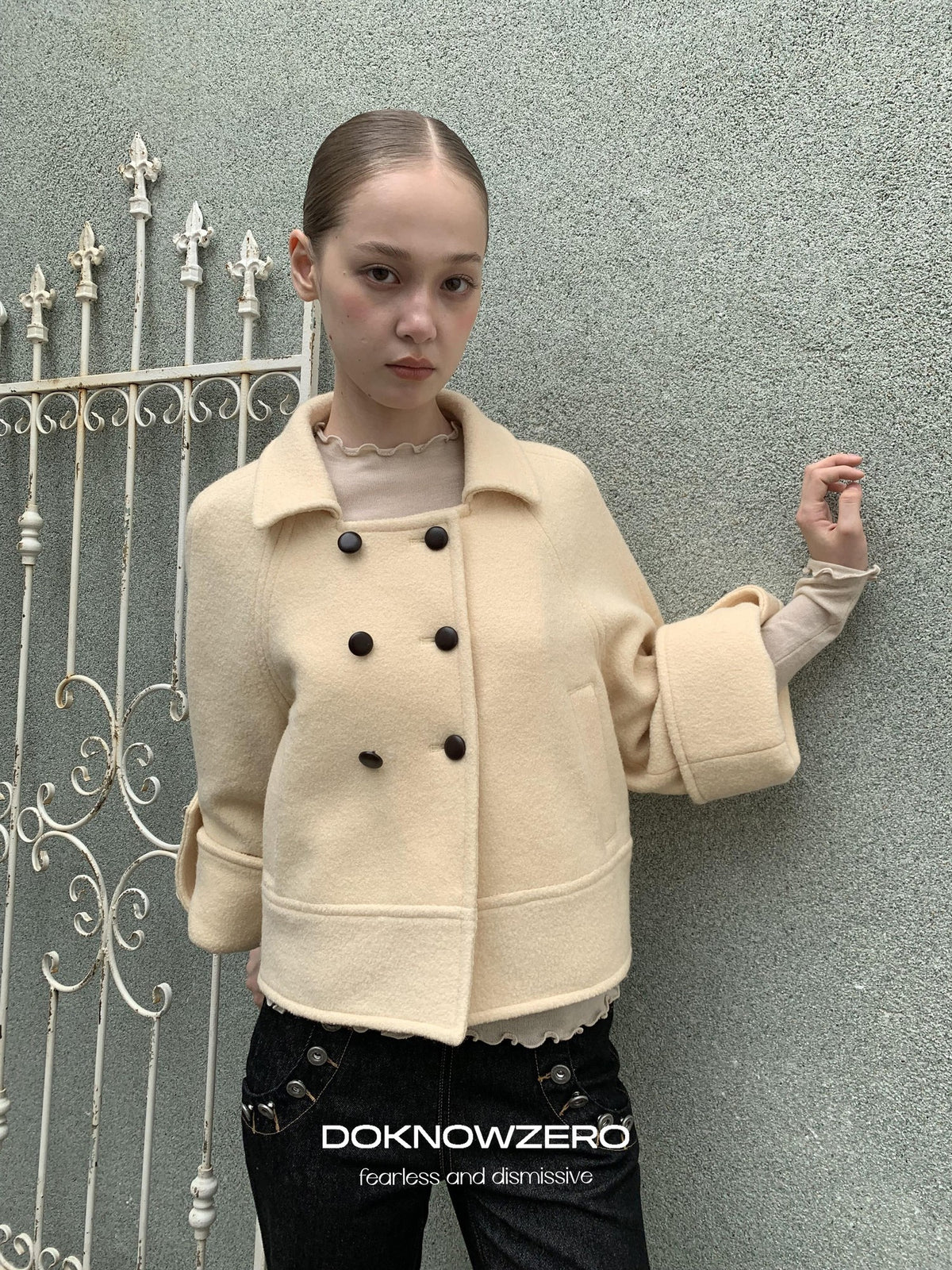 DKZ OFFICIAL Vintage Double Breasted 90% Wool Women&