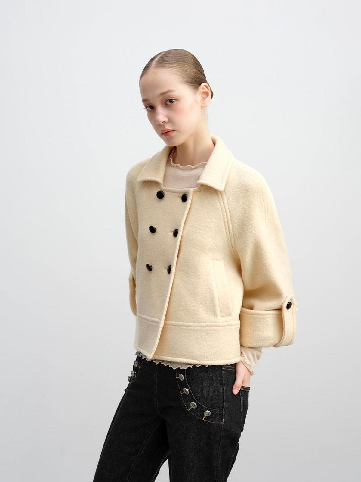 DKZ OFFICIAL Vintage Double Breasted 90% Wool Women&