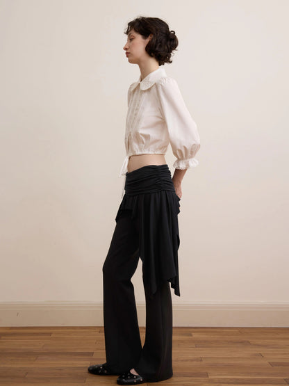 DKZ OFFICIAL Vintage French Court Short Sleeve Blouse
