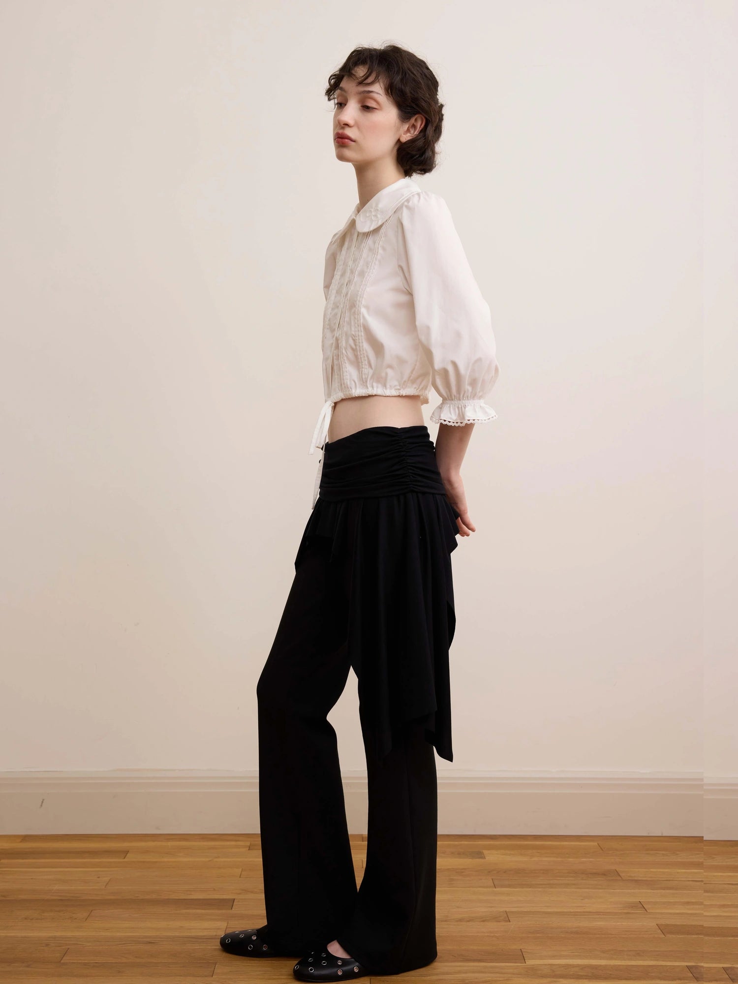 DKZ OFFICIAL Vintage French Court Short Sleeve Blouse