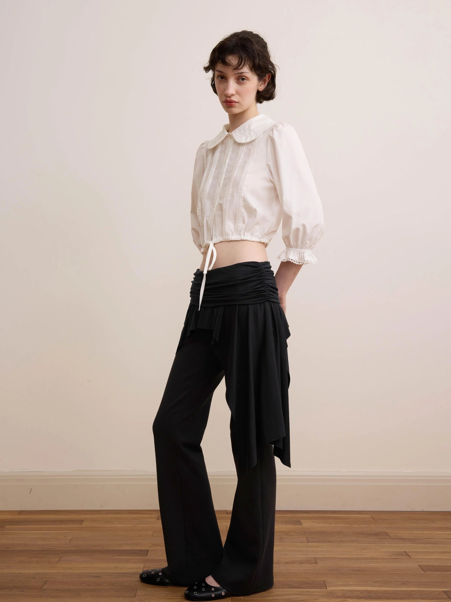 DKZ OFFICIAL Vintage French Court Short Sleeve Blouse