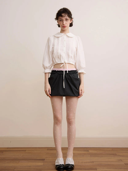 DKZ OFFICIAL Vintage French Court Short Sleeve Blouse