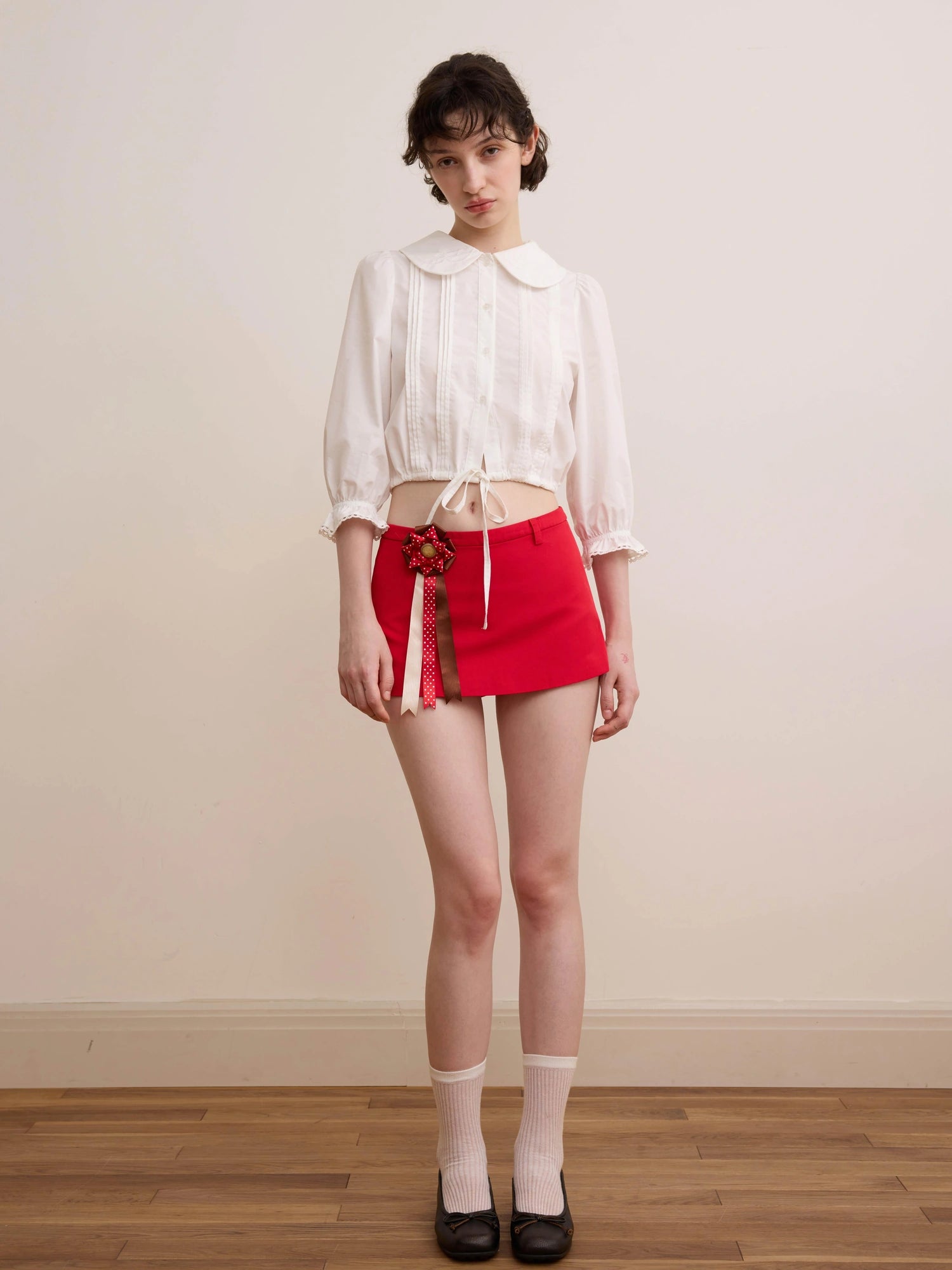 DKZ OFFICIAL Vintage French Court Short Sleeve Blouse