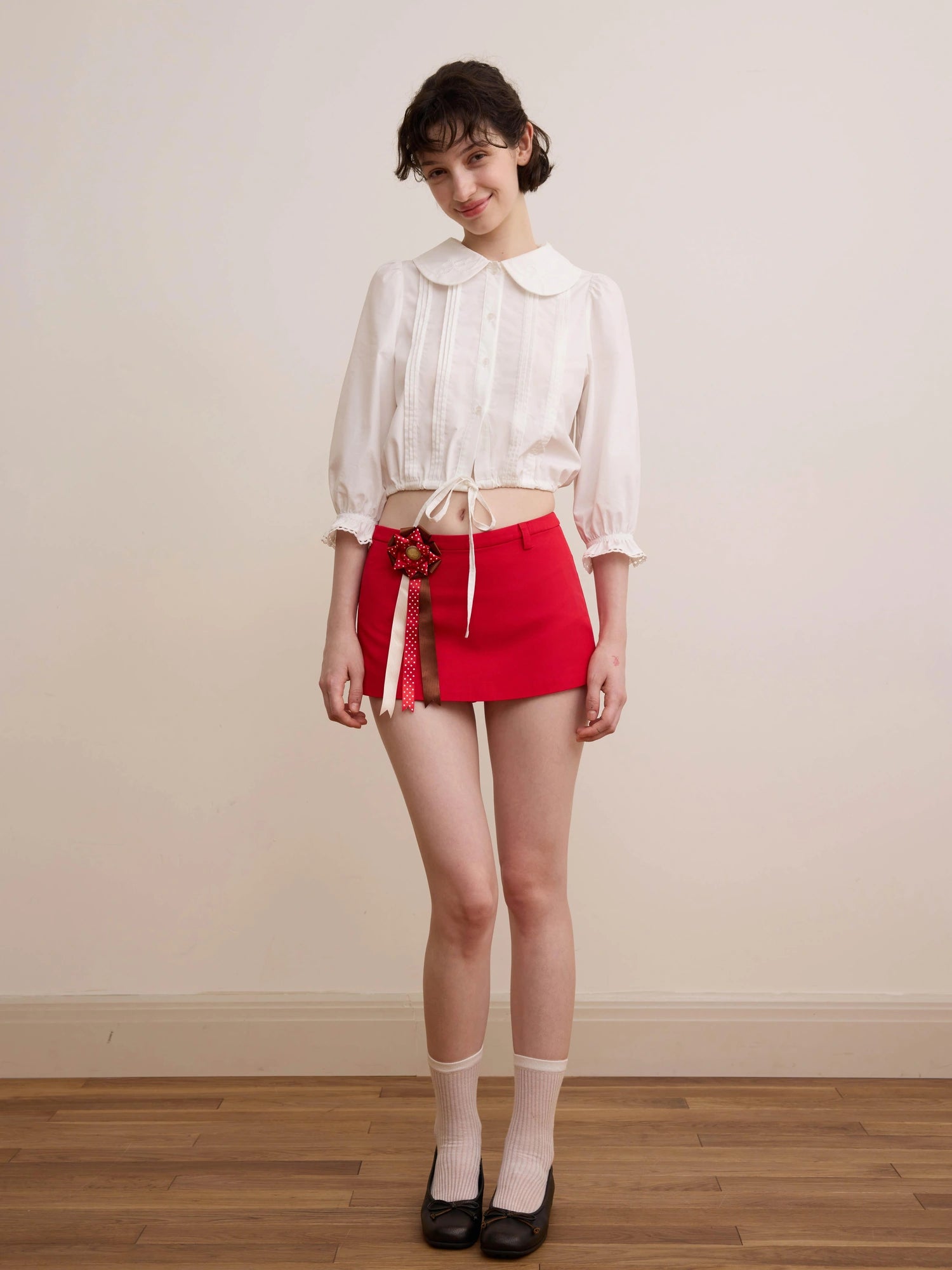 DKZ OFFICIAL Vintage French Court Short Sleeve Blouse
