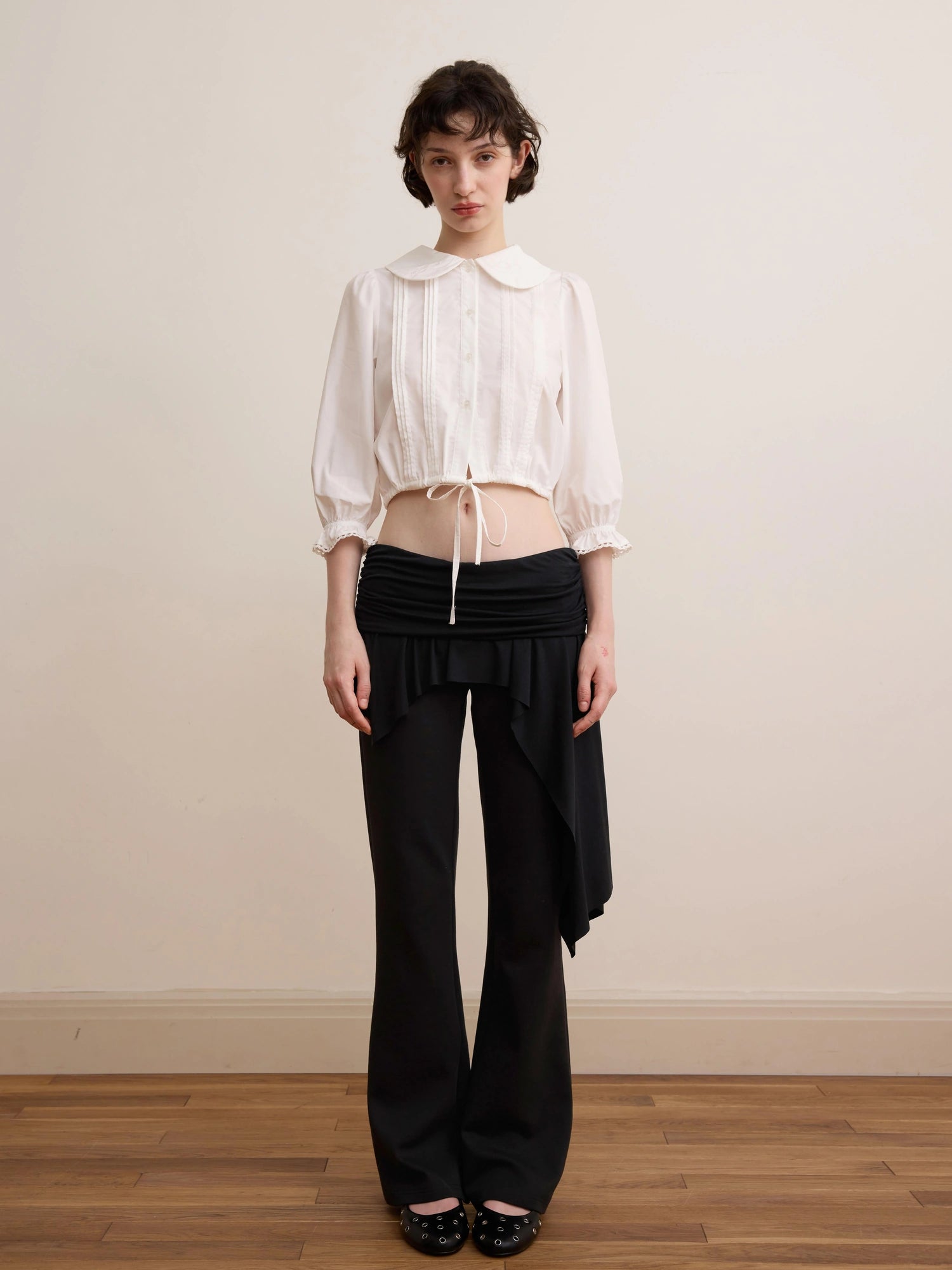 DKZ OFFICIAL Vintage French Court Short Sleeve Blouse