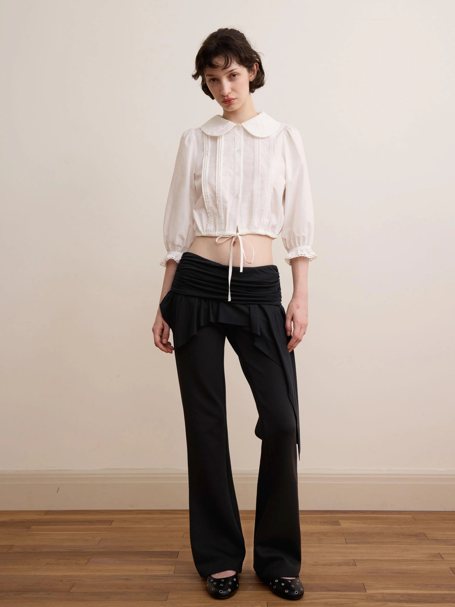 DKZ OFFICIAL Vintage French Court Short Sleeve Blouse