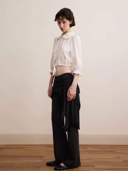 DKZ OFFICIAL Vintage French Court Short Sleeve Blouse