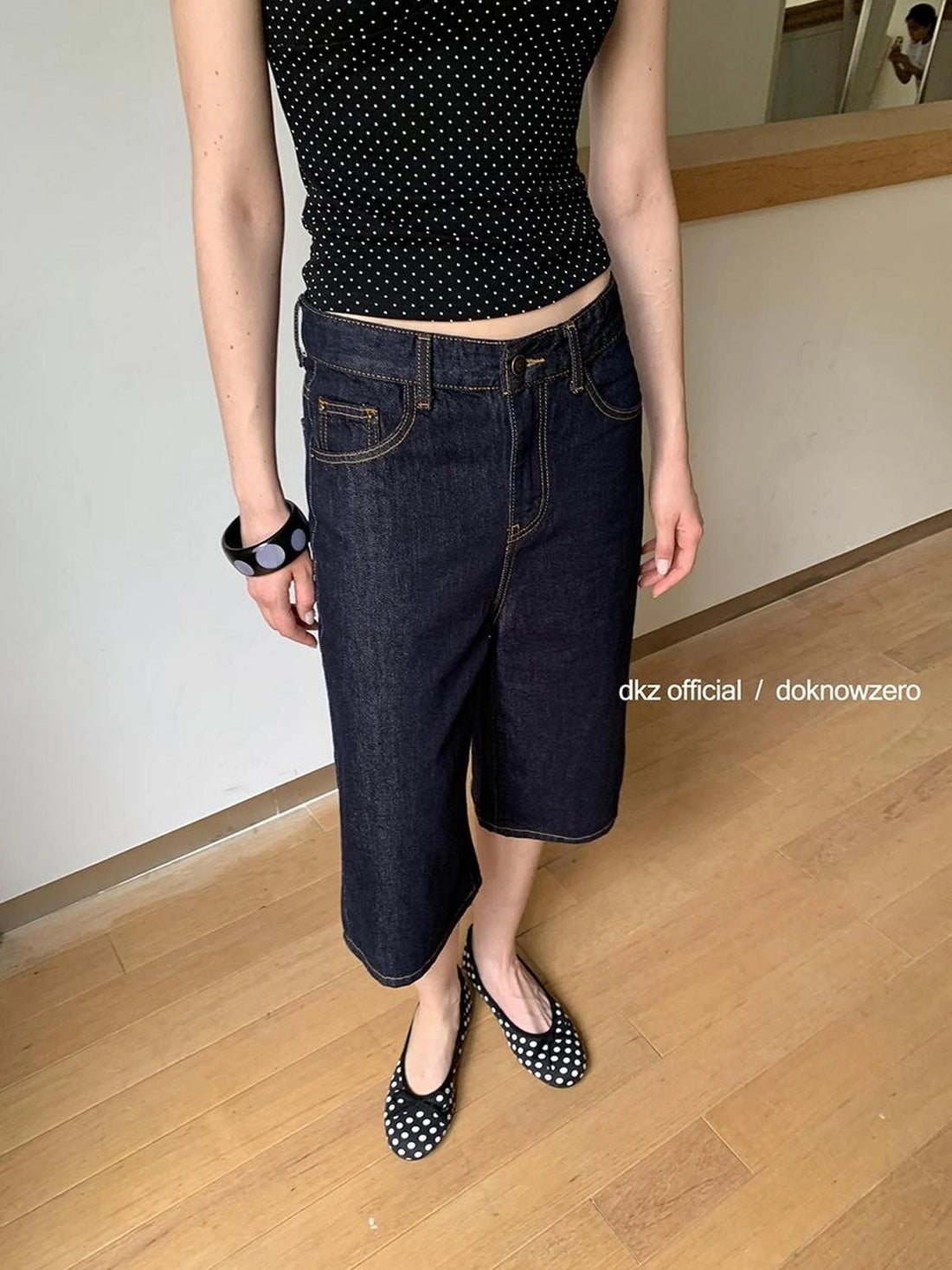 DKZ OFFICIAL Vintage Indigo Denim Mid Length Shorts