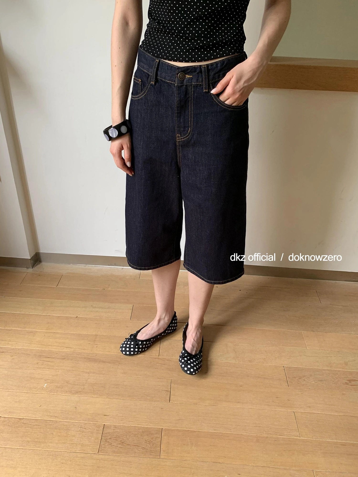 DKZ OFFICIAL Vintage Indigo Denim Mid Length Shorts