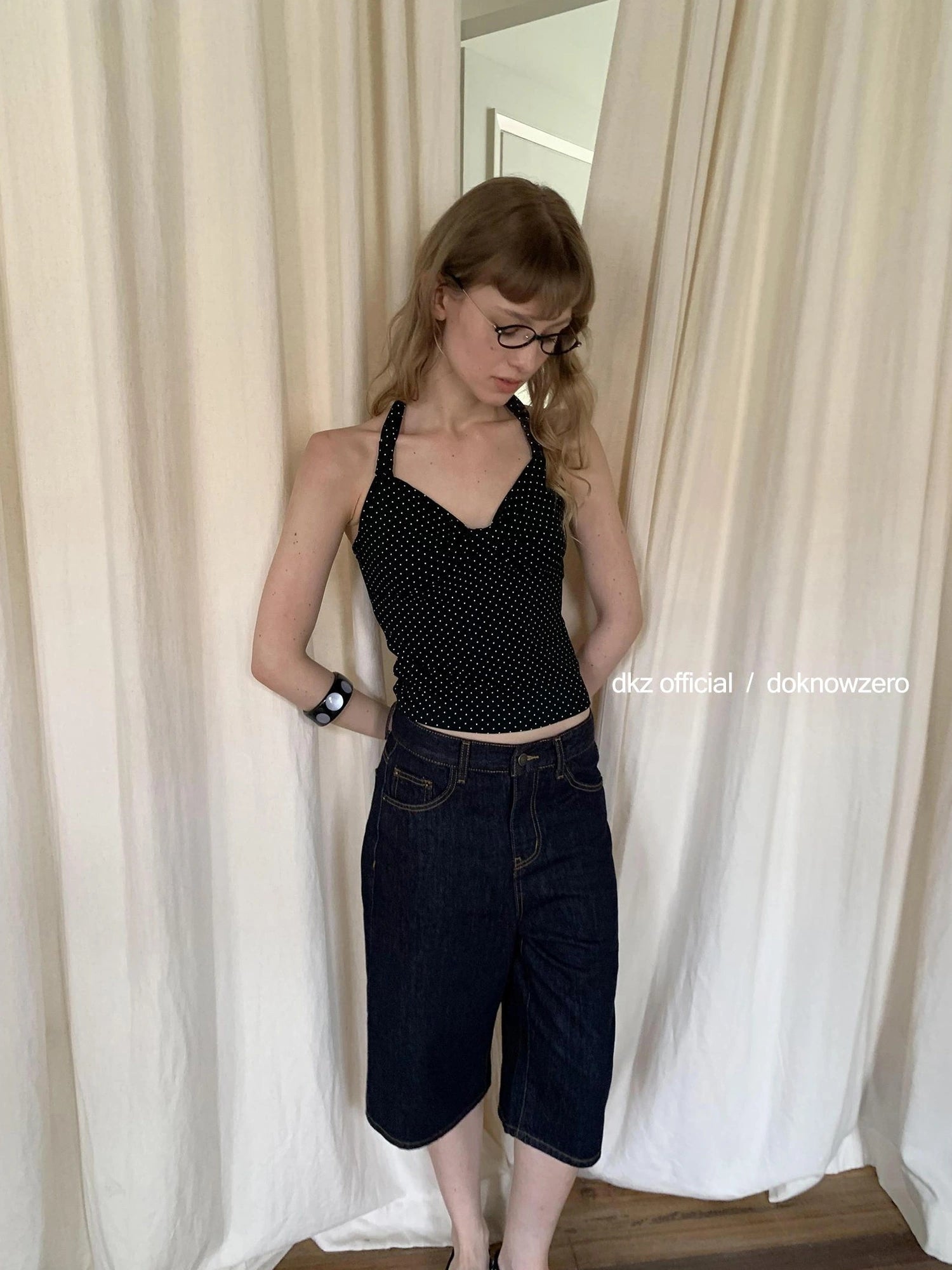 DKZ OFFICIAL Vintage Indigo Denim Mid Length Shorts