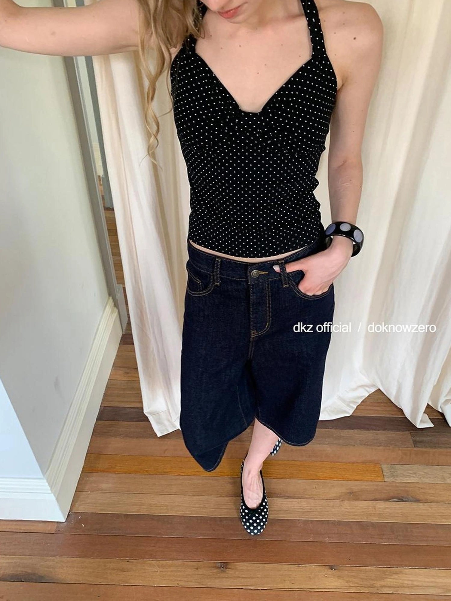 DKZ OFFICIAL Vintage Indigo Denim Mid Length Shorts