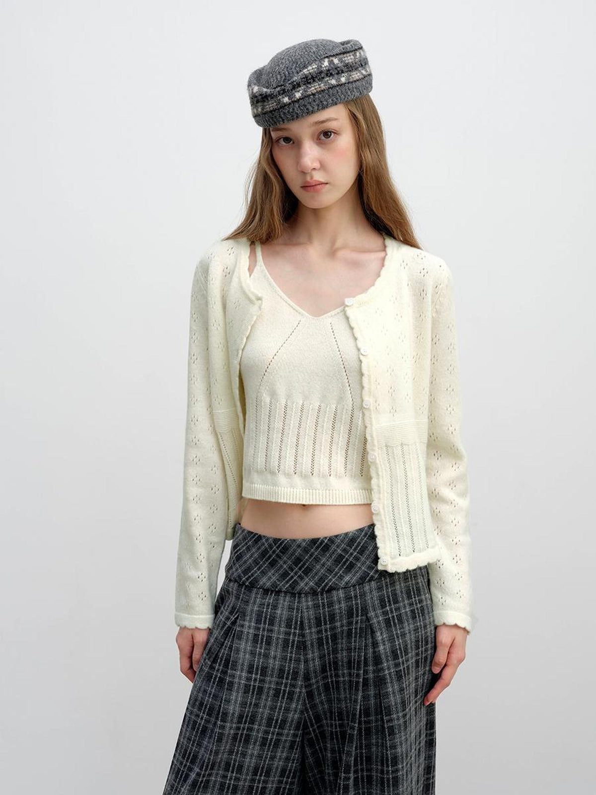 DKZ OFFICIAL Vintage Jacquard Wool Blend Women&
