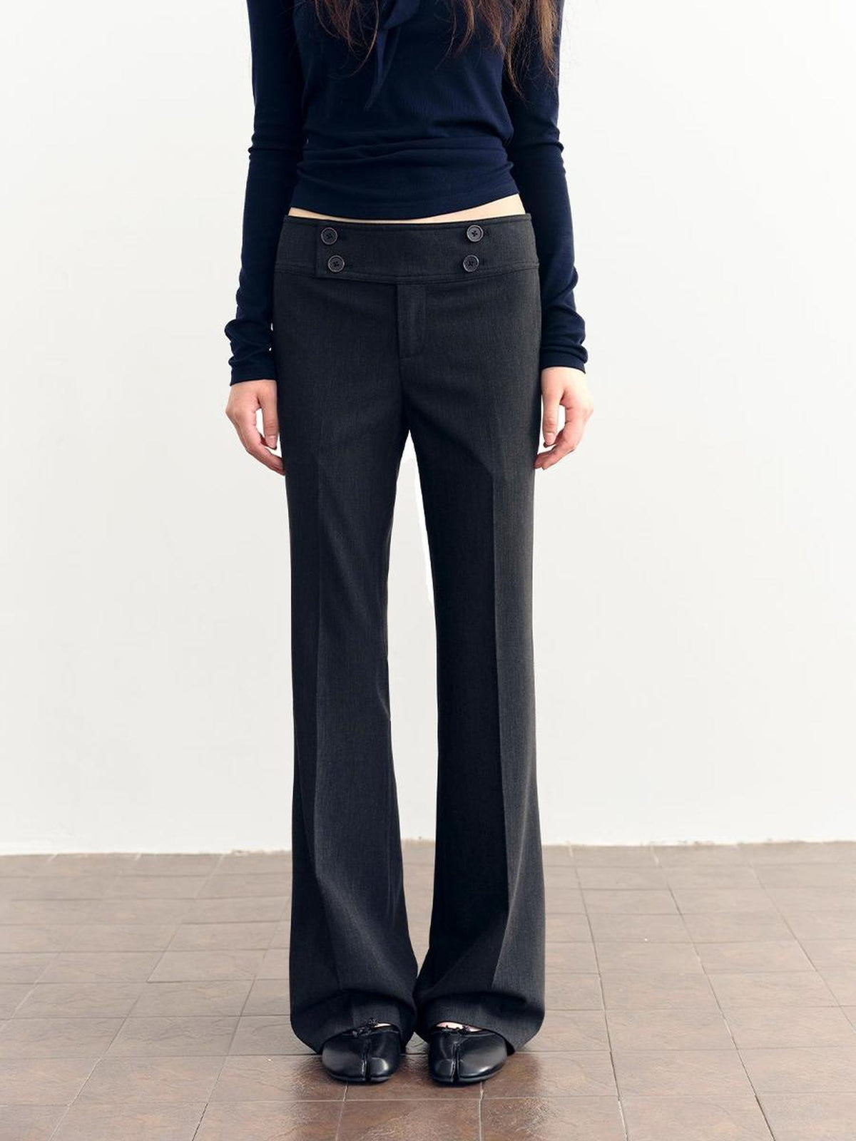 DKZ OFFICIAL Vintage Low Waist Flared Pocket Women&