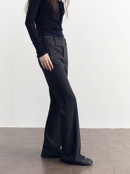 DKZ OFFICIAL Vintage Low Waist Flared Pocket Women&