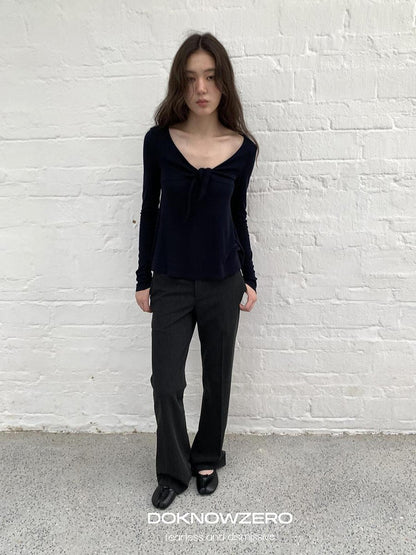 DKZ OFFICIAL Vintage Low Waist Flared Pocket Women&
