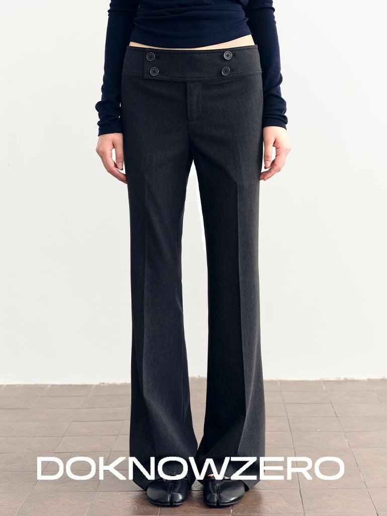 DKZ OFFICIAL Vintage Low Waist Flared Pocket Women&