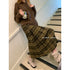 DKZ_OFFICIAL_Vintage_Plaid_A_Line_Midi_Mid_Waist_Women&