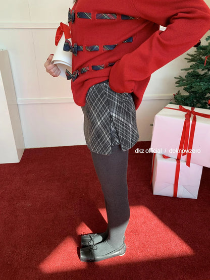 Vintage Plaid A Line Skort