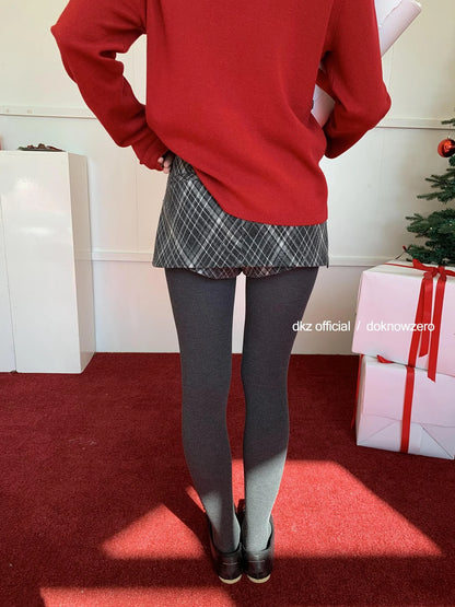 Vintage Plaid A Line Skort